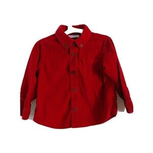 Vintage Boys shirt Greendog Red Button Up 18 Months shirt Girls Corduroy